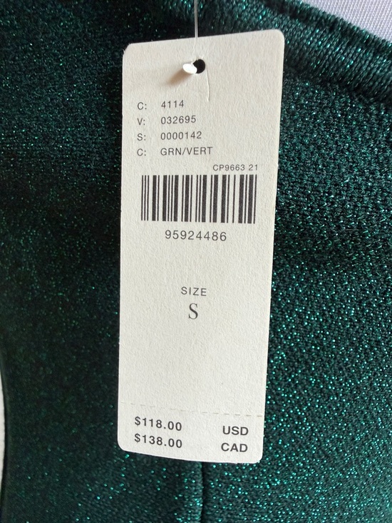 ANTHROPOLOGIE Green Shimmer Peplum Camisole Top Small NWT - Picture 4 of 5